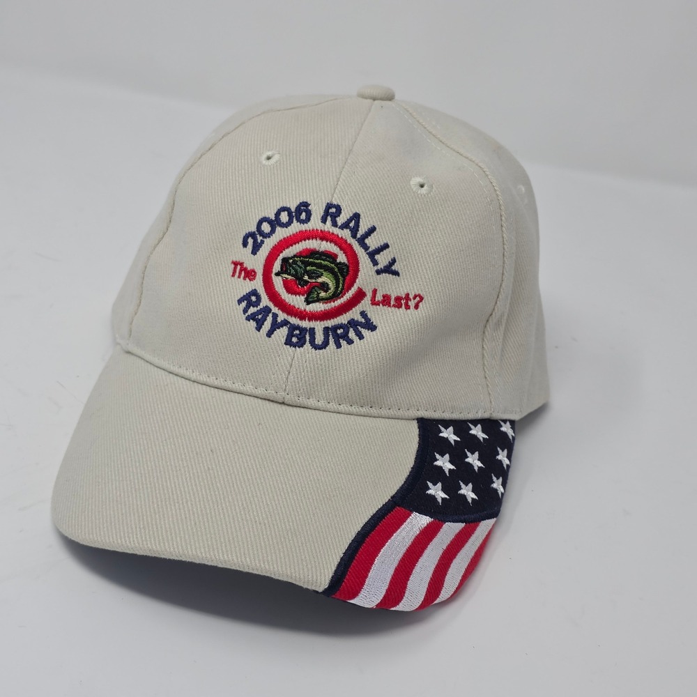 Rock Point 2006 Rally The Rayburn Fishing Hat Cream American Flag Bass Cap Mens